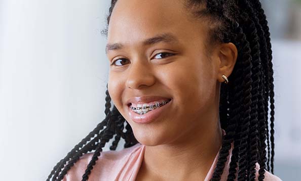 Woman with braces