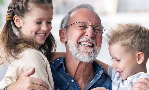 Grandfather with grandchildren