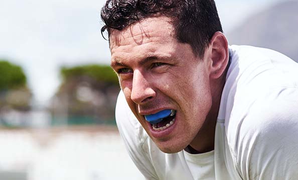 Man wearing mouth guard